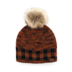 CC Fire Cozy Buffalo Plaid Beanie ( HAT-2083 )