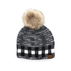 CC Fire Cozy Buffalo Plaid Beanie ( HAT-2083 )
