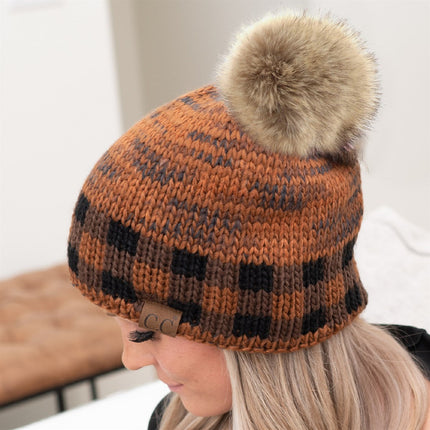CC Fire Cozy Buffalo Plaid Beanie ( HAT-2083 )
