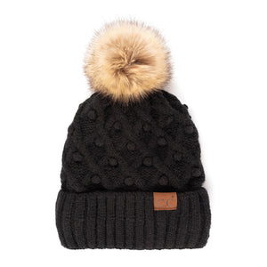 CC Crafted Pom Detail Beanie ( HAT-3836 )