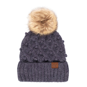 CC Crafted Pom Detail Beanie ( HAT-3836 )