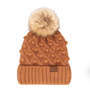 CC Crafted Pom Detail Beanie ( HAT-3836 )