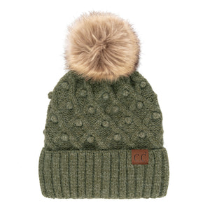 CC Crafted Pom Detail Beanie ( HAT-3836 )