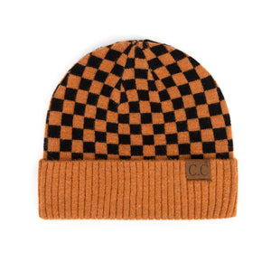 CC Wool Check Pattern Beanie | Anti-Pilling ( HAT-4003 )