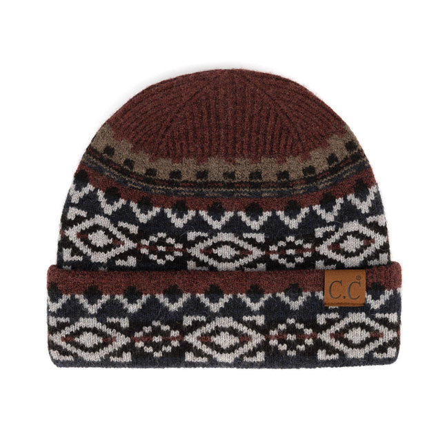 CC Cuffed Popular Pattern Beanie ( HAT-4006 )