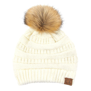 CC Trending Beanie w/ Tan Pom ( HAT-43 )