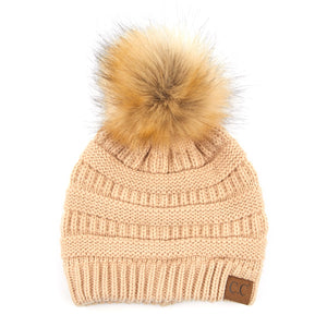 CC Trending Beanie w/ Tan Pom ( HAT-43 )