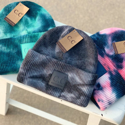 CC Beanie Tie Dye Women Unisex Hats ( HAT-7380 )