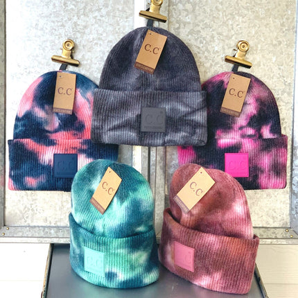 CC Beanie Tie Dye Women Unisex Hats ( HAT-7380 )