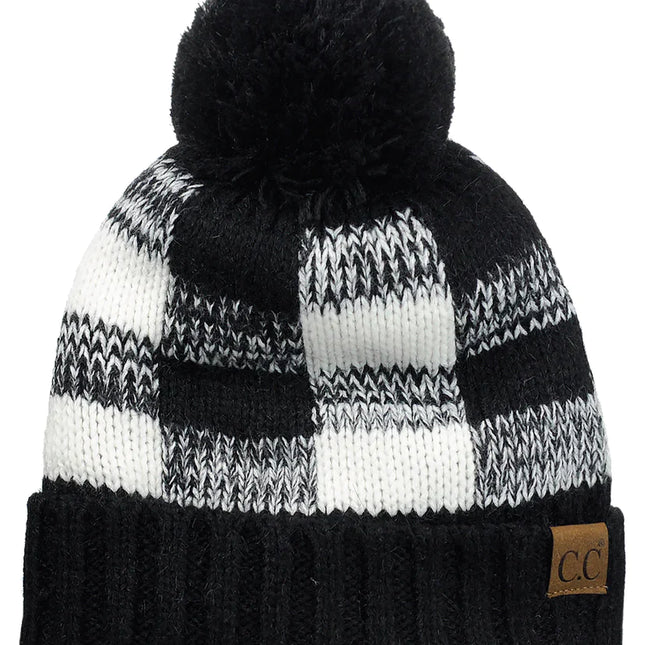 CC Buffalo Plaid Beanie ( HAT-55 )