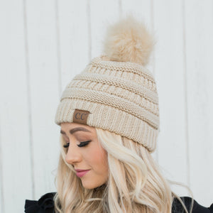 CC Trending Beanie w/ Same Color POM ( YJ-64POM )