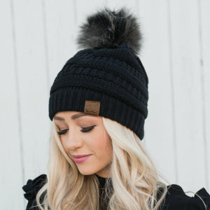 CC Trending Beanie w/ Tan Pom ( HAT-43 )