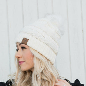 CC Trending Beanie w/ Tan Pom ( HAT-43 )