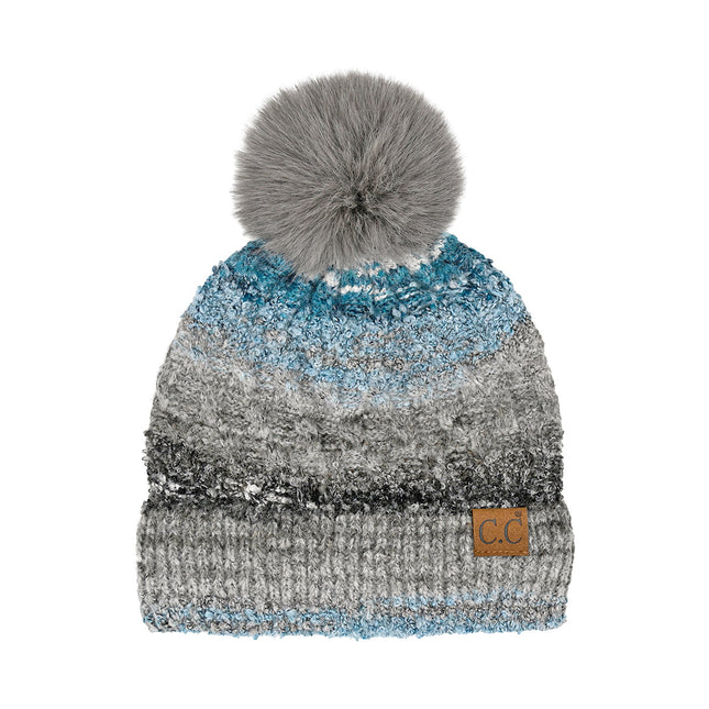 CC Multi Color Space Dye Pom Beanie ( HTC0041 )