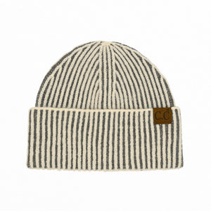 CC Contrast Cuff Cap Beanie ( HTC0043 )