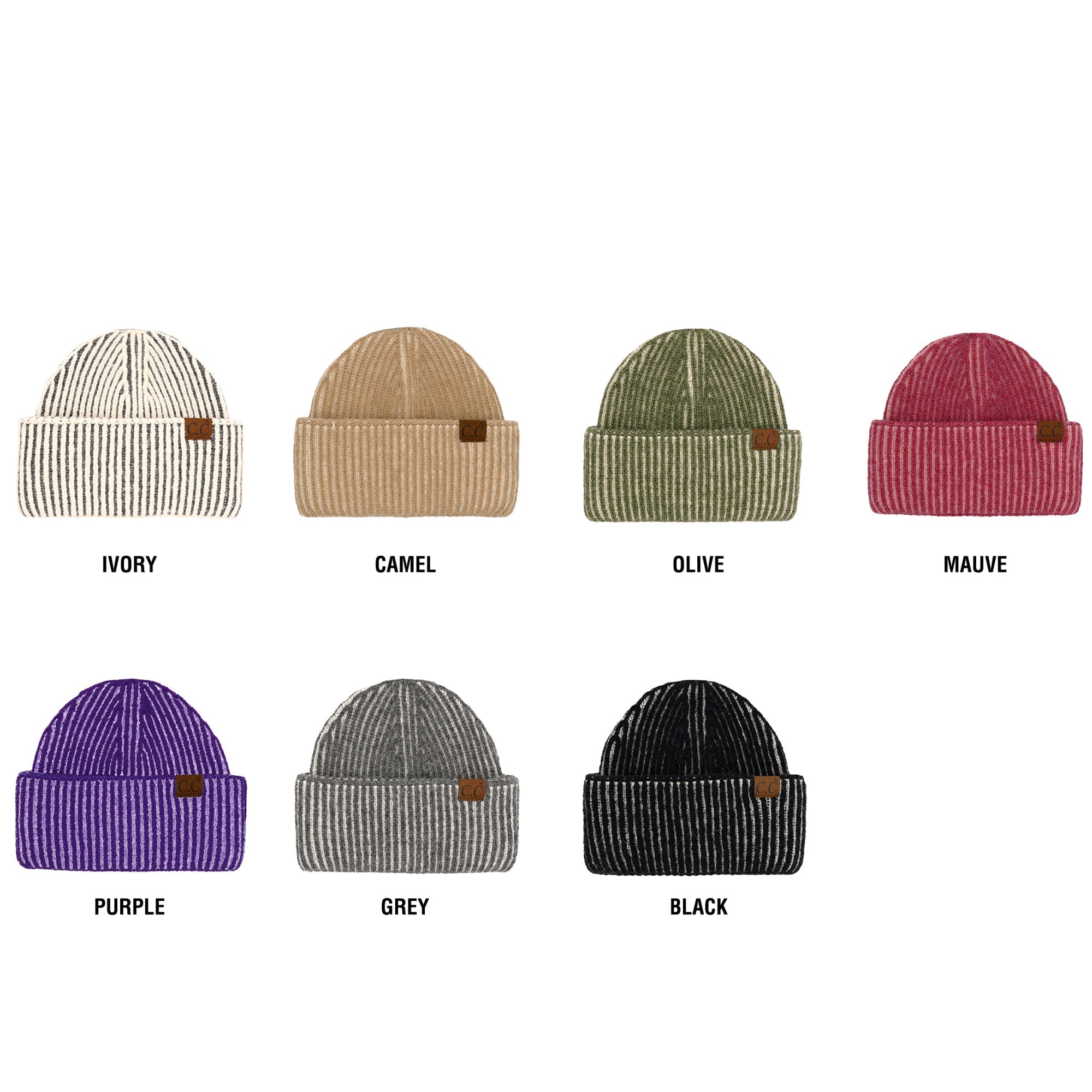 CC Contrast Cuff Cap Beanie ( HTC0043 )