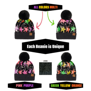 CC Sequin Fur Pom Beanie ( HTE0012 ) ( HTE0017 )