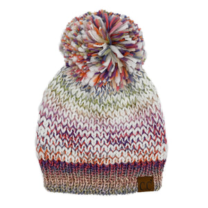 CC Multi-Color Yarn Beanie with Pom ( HTE0029 )