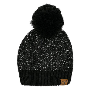 CC Sequin Pom Beanie ( HTE0034 )