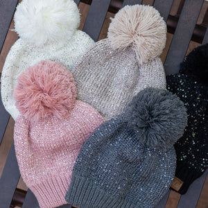 CC Sequin Pom Beanie ( HTE0034 )