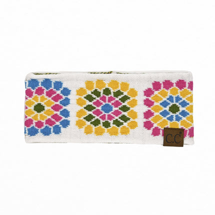 CC Multi-Color Flower Crochet Printed Pattern Head Wrap ( HW-7396 )