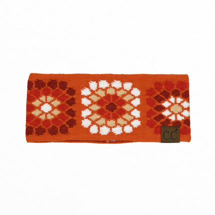 CC Multi-Color Flower Crochet Printed Pattern Head Wrap ( HW-7396 )