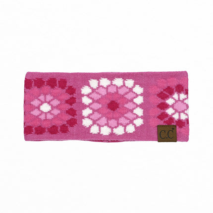 CC Multi-Color Flower Crochet Printed Pattern Head Wrap ( HW-7396 )