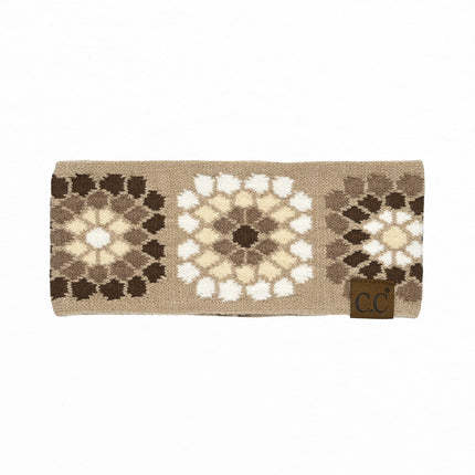 CC Multi-Color Flower Crochet Printed Pattern Head Wrap ( HW-7396 )