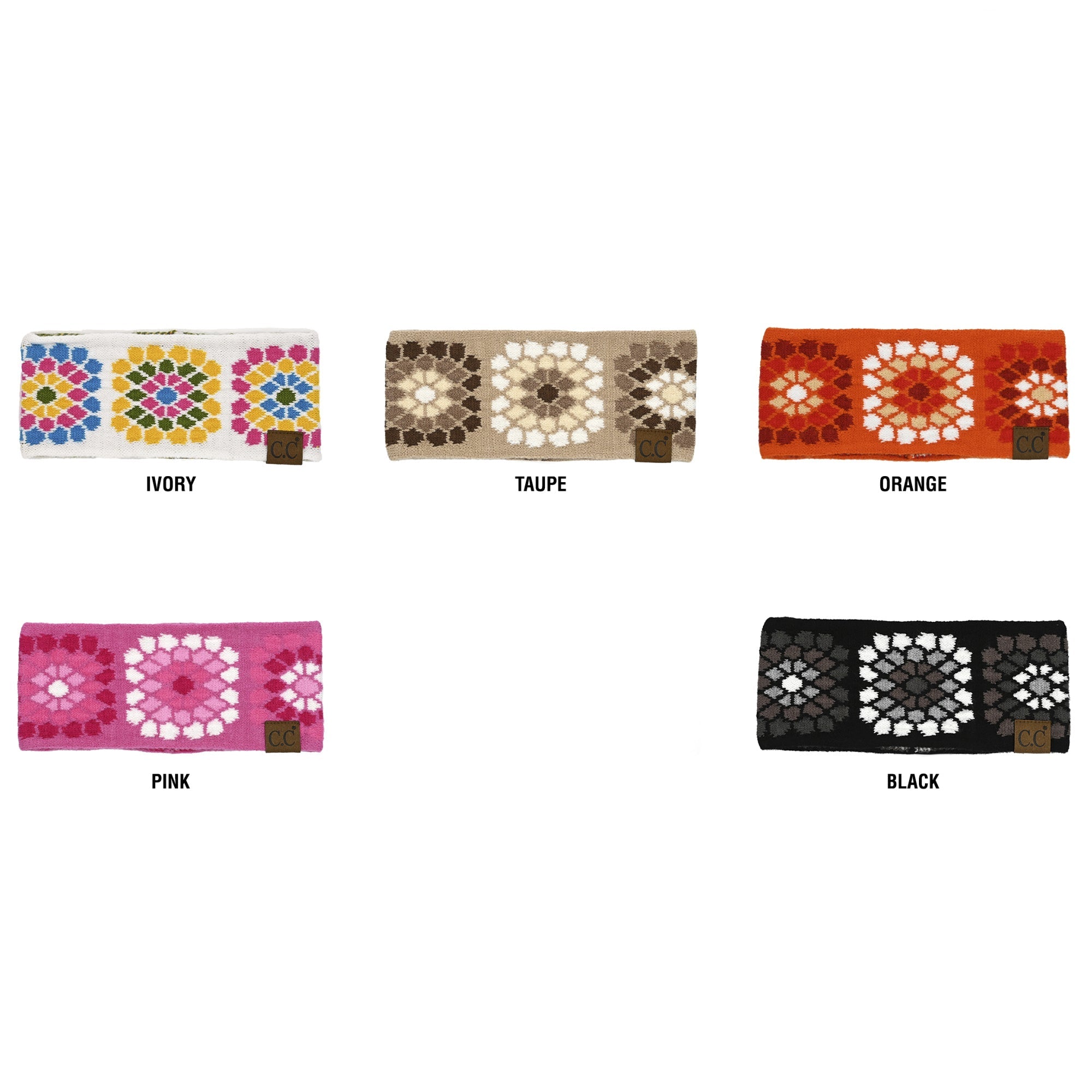 CC Multi-Color Flower Crochet Printed Pattern Head Wrap ( HW-7396 )