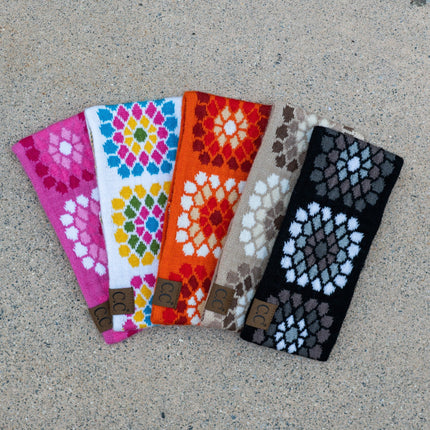 CC Multi-Color Flower Crochet Printed Pattern Head Wrap ( HW-7396 )