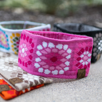 CC Multi-Color Flower Crochet Printed Pattern Head Wrap ( HW-7396 )