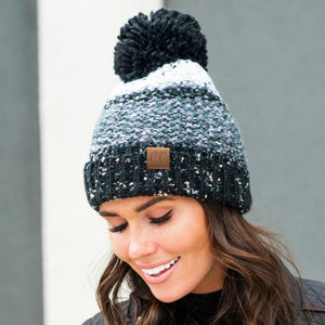 CC Yarn Pom Detailed Beanie ( HAT-2214 )