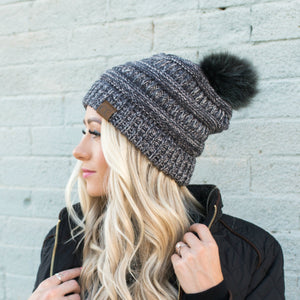 CC Trending Beanie w/ Tan Pom ( HAT-43 )