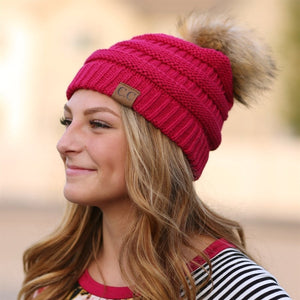 CC Trending Beanie w/ Tan Pom ( HAT-43 )