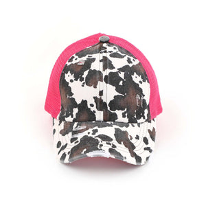 CC Cow Print Pony Cap | Criss-Cross ( BT-938 )