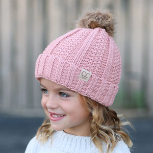 CC Kids Trending Pom Beanie | Fur Lined ( KIDS-820 )