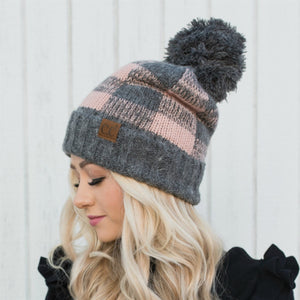 CC Buffalo Plaid Beanie ( HAT-55 )