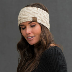 CC Cable Knit Lined Headwrap ( HW-20 )