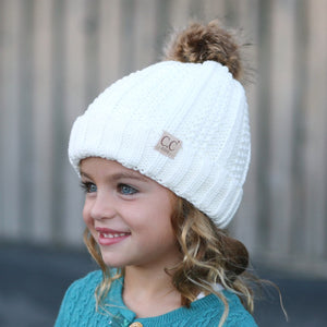 CC Kids Trending Pom Beanie | Fur Lined ( KIDS-820 )