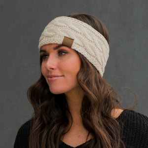 CC Cable Knit Lined Headwrap ( HW-20 )