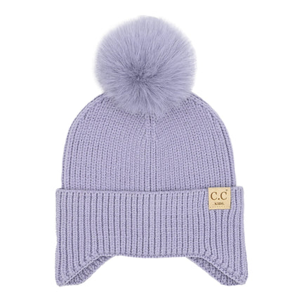 CC Toasty and Warm Pom Ear Flap Kids Beanie ( KD-HTC0078 )