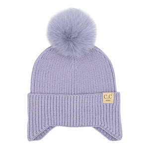 CC Toasty and Warm Pom Ear Flap Kids Beanie ( KD-HTC0078 )