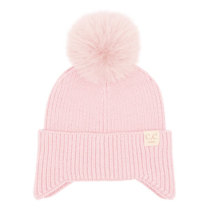 CC Toasty and Warm Pom Ear Flap Kids Beanie ( KD-HTC0078 )