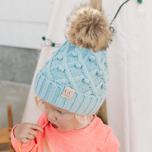 CC Kids Crafted Pom Detail Beanie ( KIDS-3836 )