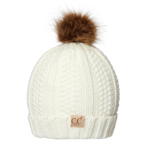 CC Kids Trending Pom Beanie | Fur Lined ( KIDS-820 )