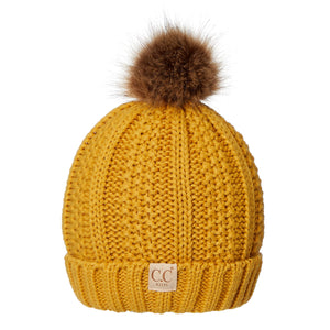 CC Kids Trending Pom Beanie | Fur Lined ( KIDS-820 )