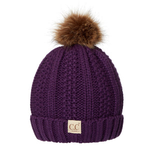 CC Kids Trending Pom Beanie | Fur Lined ( KIDS-820 )