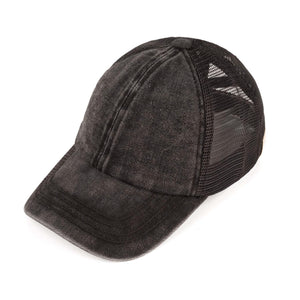 CC Kids Washed Denim Criss Cross Cap ( KIDS-BT-1009 ) ( BT-1009 )