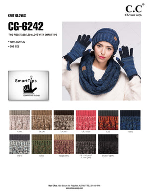 CC Touchscreen Glove w/ Cuff & Pom ( CG-6242POM )