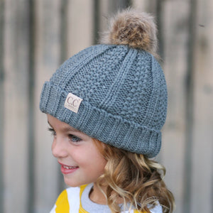 CC Kids Trending Pom Beanie | Fur Lined ( KIDS-820 )